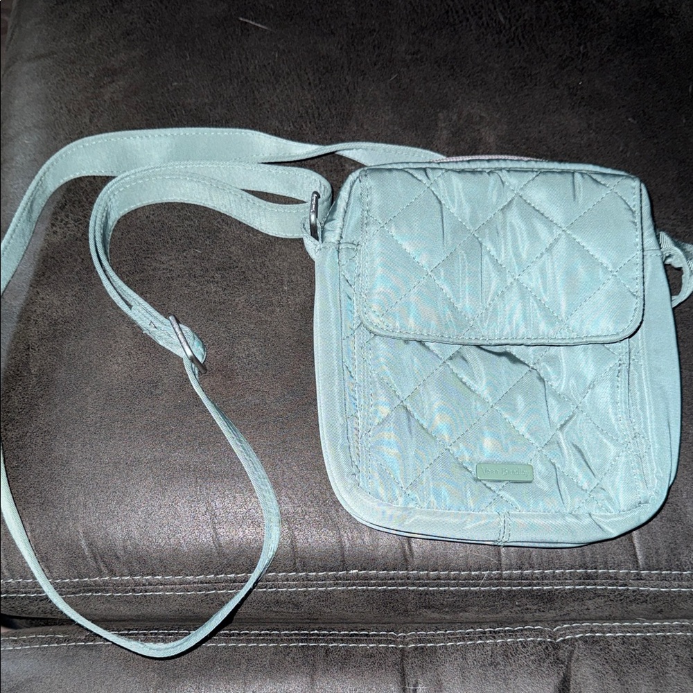 Vera Bradley Quilted Crossbody Bag Olive Leaf Twill